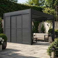 Pergola bioclimatique en aluminium à lames motorisées, toit ouvrant de luxe pour terrasse extérieure, auvent imperméable, gazebo électrique