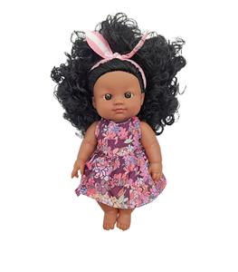 2024 Vente en Gros Usine Kawaii Nouvelle Mode Poupées Noires Afro-Américaines 18cm Poupées Noires <span class=keywords><strong>Reborn</strong></span> Jouet Bébé avec Cheveux Noirs - Product Image 2