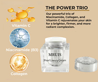 Crème hydratante pour le visage et le corps au collagène de perle d'or, à la glycérine, aux AHA, à la niacinamide, blanchissante, raffermissante, anti-âge, sans effets secondaires, 30 g