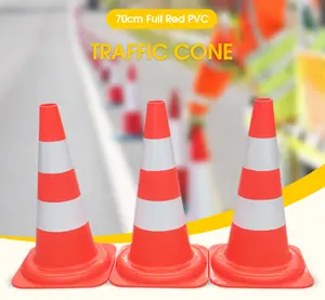 750毫米高可见PVC交通锥反射警告锥，用于划定区域控制方向等。