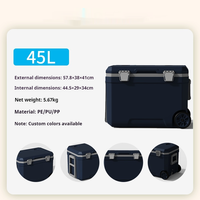 Glacière portable 45L avec roues pour extérieur, boîte isotherme pour camping, pique-nique et conservation des aliments