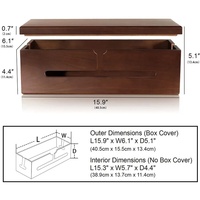 Vente en gros de boîte à cordon rectangulaire marron en bois massif Organisateur de gestion des câbles pour bureau à domicile Rangement des fils de télévision Boîte en bois