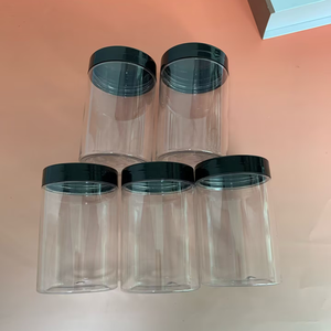 XJH stoples plastik grosir kosong bening 150ml-500ml kue plastik stoples makanan kelas 4oz 8oz 16oz stoples kue wadah makanan penutup - Product Image 2