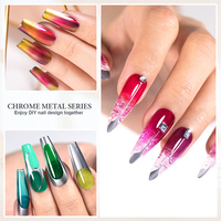BOZLIN Gel polonais usine OEM votre propre marque gelée métal peinture Gel vernis 6 pièces gelée métallique Chrome liquide vernis à ongles
