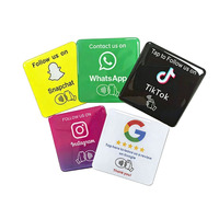 Autocollants personnalisables NFC style Instagram en PVC Google avec puce NTAG215, étiquettes murales ou de table en acrylique pour hôpitaux et concerts