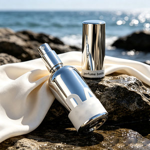 Flacon pulvérisateur <span class=keywords><strong>de</strong></span> <span class=keywords><strong>parfum</strong></span> en verre électroplaqué argenté <span class=keywords><strong>de</strong></span> haute qualité, flacon <span class=keywords><strong>de</strong></span> brume cosmétique pour huile essentielle avec bouchon - Product Image 5