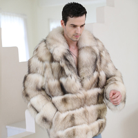 Charmant style de luxe mode décontracté veste de fourrure manteau hommes de haute qualité personnalisé véritable fourrure de renard veste manteau pour hommes