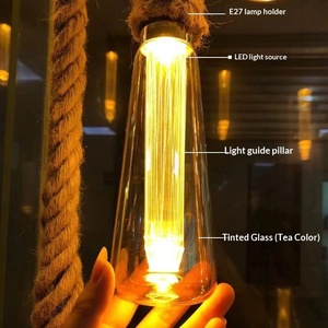 Risinglights Creative Design Atmosphere Brown Glass Single Pendant <strong>Light</strong> 2700K Soft Warm White Ambient <strong>Light</strong> <strong>Small</strong> Circle <strong>Shade</strong> - Product Image 1