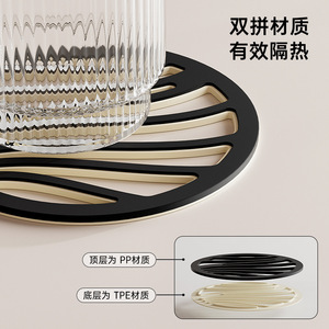 ยูโฟรูแผ่นรองกันความร้อนแบบกลมกันลื่นสำหรับภาชนะบนโต๊ะอาหารใช้ในครัวชุดสองชิ้น - Product Image 5