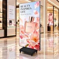 Afficheur numérique LCD mince pour intérieur avec support sur roulettes pour les magasins de cosmétiques, les centres commerciaux et la publicité commerciale