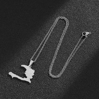 Collier Carte d'Haïti Personnalisé en Acier Inoxydable Plaqué Or, Cadeau pour Couple, Hommes et Femmes