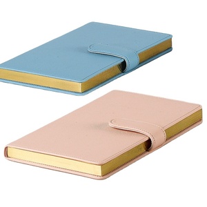 Superior Custom Gold-Colored PU Leather Edge Business Notebook 100 Sheets Printed Inner Pages Magnetic Buckle <b>Gift</b> A5 Size - Product Image 1