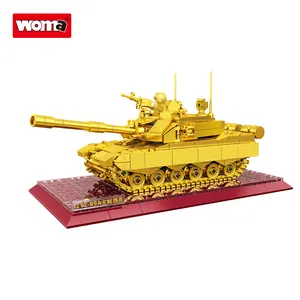 Woma玩具C0636金甲ZTZ-99A战斗坦克塑料积木套装儿童军用玩具砖