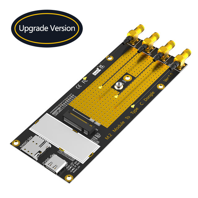 M.2(M.2) 3G/4G/5G Module to Type C /USB 3.0 Adapter with NANO SIM Card Slot for RM500Q/RM500U /GM800/ SIM8200 Module