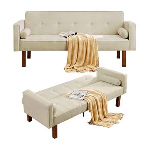 Trung Quốc Có Thể Gập Lại 4 Chỗ Ngồi Độc Đáo Màu Be Da Ngủ Cơ Chế Futon Mở Để Giường Chuyển Đổi Chần Sofa Trong Đi Bộ Đồ Nội Thất - Product Image 1