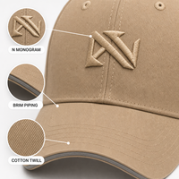 Casquette de baseball brodée avec monogramme lettre N personnalisée, en sergé de coton, 6 panneaux, réglable, unisexe, vente en gros, OEM, faible MOQ