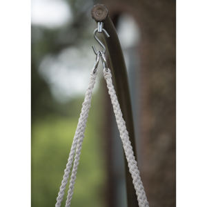 Hamac en macramé beige chaise suspendue pour adultes balcon chambre porche parc Style moderne coussin moyen corde pivotante extérieure - Product Image 4