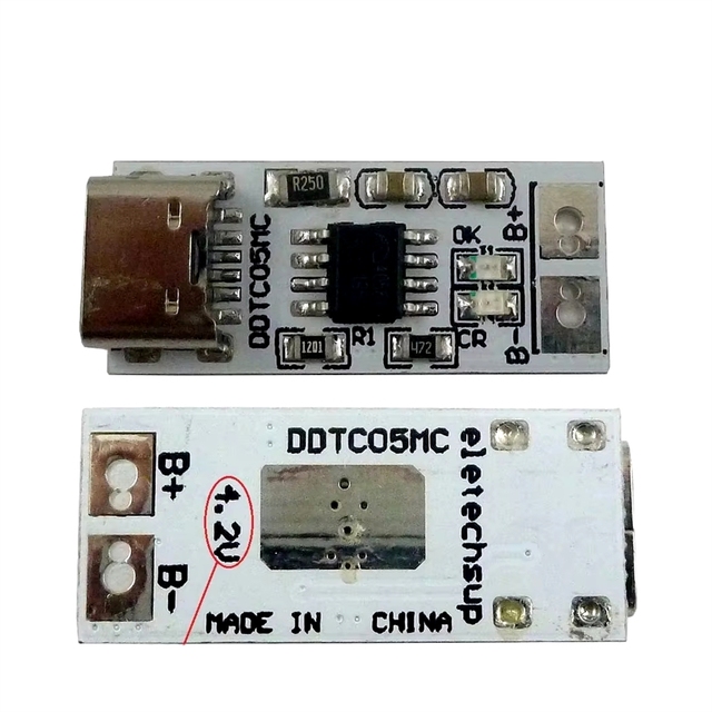 DDTC05MC Type-C USB 5V To 4.2V 4.35V Li-ion Li-Po Lithium Battery Charger Module For 3.7V 3.8V 18650 Cell Phone Battery