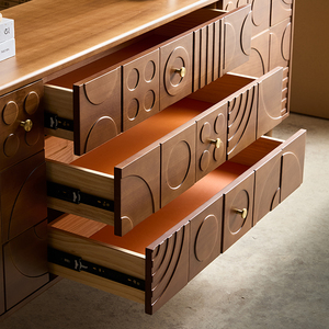 Retro Solid Wood Large Capacity Eco-Friendly <b>Storage</b> <b>Drawers</b> Style Cabinet <b>for</b> Living Room Furniture HY201 Home Living Room Cabi - Product Image 2