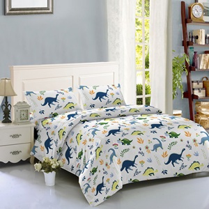 Kids Twin Cartoon <strong>Dinosaur</strong> <strong>Bed</strong> Sheet <strong>Set</strong> 3-Piece Quality 100% Polyester <strong>Bed</strong> Sheets for Boys &amp; Girls - Product Image 1