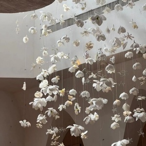 Rustics Design personnalisé salon éclairage décoratif fleurs colorées Style Art verre pendentif longue <span class=keywords><strong>suspension</strong></span> de lampe suspendue - Product Image 1