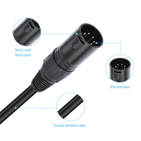 Câble audio 3 broches XLR femelle vers 5 broches XLR mâle pour mixeur/contrôleur DMX Lightspeed/DMX