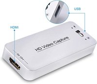 Tarjeta de Captura de Video HDMI a USB, Transmisión en Vivo y Grabación, Adaptador HDMI a USB Full HD para Videojuegos y Transmisión en Vivo