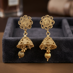 Antique Brass Classic <b>Moon</b> Shape Gold Plated Fashion Hoop Earrings Women's Jewelry Wholesalers in India - Product Image 2
