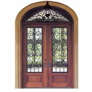 Jbdhome Thép Mạ Kẽm Rèn Sắt Đôi Pháp Cửa Kính Trượt Nội Thất Phía Trước Nhập Tự Động Mở Trộm - Product Image 4