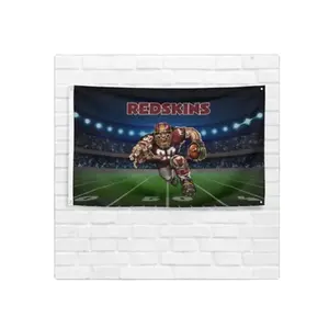 Alta calidad personalizada para los fanáticos del fútbol Washington Redskins 3x5 pies mascota bandera NFL regalo Banner