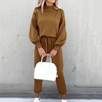Ensemble de survêtement deux pièces hiver-automne pour femmes, en velours, grande taille, décontracté, pour le jogging