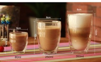 Mug à café en verre borosilicate à double paroi isolé, design moderne en forme de cœur, écologique, 8 oz, transparent avec poignée sans BPA