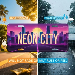 Imán de Refrigerador Personalizado con Placa de Matrícula de Miami, Florida, en Aluminio Grabado, Recuerdo para Turistas - Product Image 3