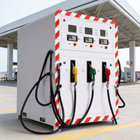 Station-service mobile, distributeur de carburant portable avec 3 buses, 2 tuyaux, système de jauge de réservoir, pompe, mini-station de remplissage