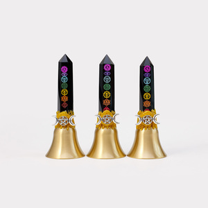 Varita <span class=keywords><strong>de</strong></span> Cristal <span class=keywords><strong>de</strong></span> Obsidiana con 7 Chakras para Reiki, Curación, Rituales <span class=keywords><strong>de</strong></span> Brujería y Limpieza Energética, Venta al Por Mayor - Product Image 3