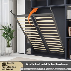 <span class=keywords><strong>Letto</strong></span> a Scomparsa Integrato con Hardware per Letti a Muro Nascosti, Ribaltabile Frontalmente, Misure Full Queen King - Product Image 5