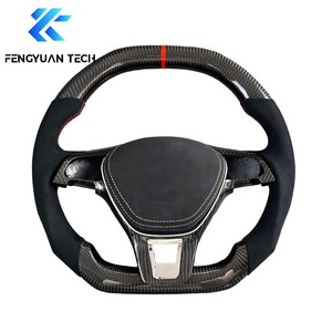 Volante de Coche LED de Fibra de Carbono Forjada y Cuero Alcántara para VW Jetta Mk5 Mk6 Gli Mk2 Mk7 <span class=keywords><strong>RLine</strong></span> 2016 2022 - Product Image 1
