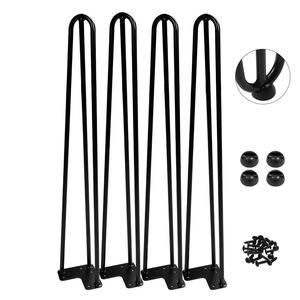 Chân Kẹp Tóc Bán Buôn Giá Rẻ 28 ''Inch Màu Đen U V Hình Sắt Thép Nhà Hàng Bàn Chân Bàn Ăn Kim Loại Đồ Nội Thất Bảng Kẹp Tóc Chân - Product Image 1