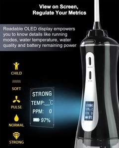 Irigator Oral tanpa kabel, 5 mode pembersih IPX 7 tahan air USB dapat diisi ulang air, <span class=keywords><strong>Flosser</strong></span> tusuk gigi untuk membersihkan gigi - Product Image 2