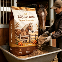 Sac de 20 kg en PP tissé laminé BOPP pour granulés d'aliments pour chevaux, imprimé sur mesure, sac d'aliments pour animaux