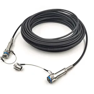 12/24 serat J599 MPO 5.0mm/7.0mm kabel lapis baja 12F kabel Patch serat optik luar ruangan