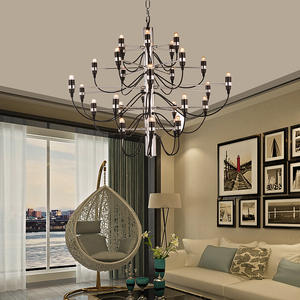 Lámpara de Techo de Diseño Italiano Posmoderno, LED Central, Altura Ajustable, Construcción de Hierro, para Sala de Estar, Dormitorio, Comedor, Dúplex - Product Image 3