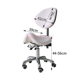 Taburete Redondo Giratorio Elevador de Fábrica <span class=keywords><strong>Hochey</strong></span>, Taburete Móvil de PU Negro para Médico, Taburete Redondo para Salón de Belleza con Respaldo - Product Image 5