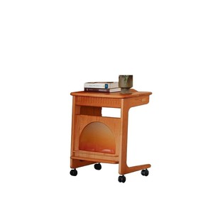 Solid Wood Movable Sofa <b>Table</b> With Storage Rack For Living Room Bedroom - Product Image 5