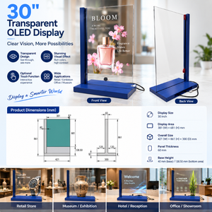 Écran d'affichage numérique interactif sur pied avec écran OLED transparent de 30 pouces pour la publicité en magasin de détail - Product Image 5