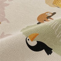 Educational World Map Area Rug for Kids Room Cute Animal Pattern Play Mat Large Non-slip Nursery Carpet Soft Washable Floor Rug