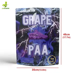 Grand emballage de vêtements imperméables 30*40 pochette debout en mylar à fermeture éclair refermable en aluminium pour chaussures/veste