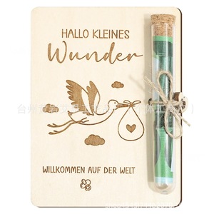 Ventes directes d'usine Million Art Déco Style Bois Portefeuille Artisanat Nouveauté Creative Maison Anniversaire En Bois Carte De Voeux - Product Image 6