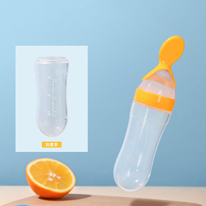 BPA libre de silicona bebé Squeeze botella cuchara 2 en 1 alimentador de alimentos con cubierta de polvo 90ML <span class=keywords><strong>para</strong></span> alimentación <span class=keywords><strong>complementaria</strong></span> infantil - Product Image 4