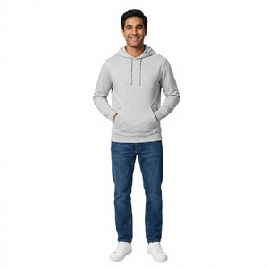 Sweat à capuche à manches courtes en coton 100% imprimé sur mesure pour hommes et femmes, pull de printemps - Product Image 1